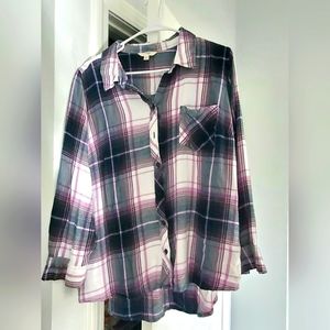 Terra & Sky button down flannel long sleeve shirt size 2X